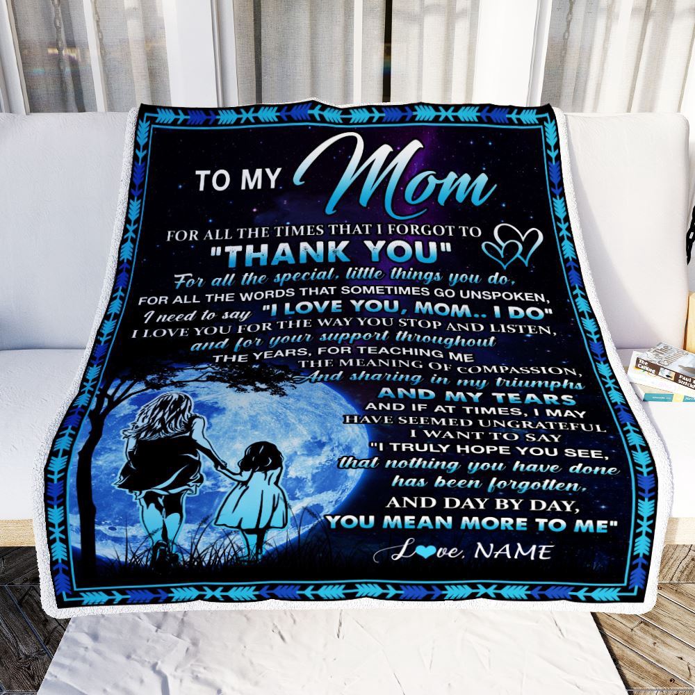 To My Mom Blanket From Daughter Thank You Day By Day, Mother Day Blanket, Personalized Blanket For Mom