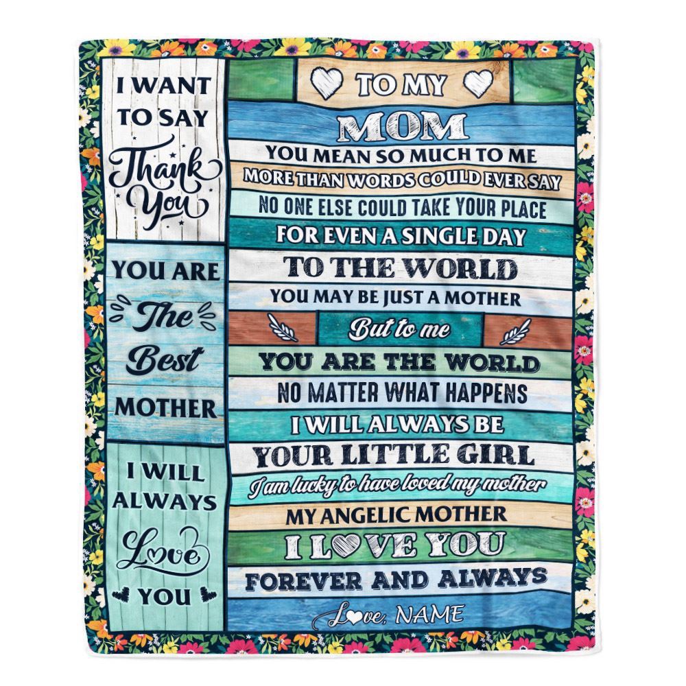 To My Mom Blanket From Daughter Wood Thank You My Angelic, Mother Day Blanket, Personalized Blanket For Mom To My Mom Blanket From Daughter Wood Thank You My Angelic, Mother Day Blanket, Personalized Blanket For Mom