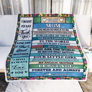 To My Mom Blanket From Daughter Wood Thank You My Angelic Mother Day Blanket Personalized Blanket For Mom 2 guhwh2.jpg