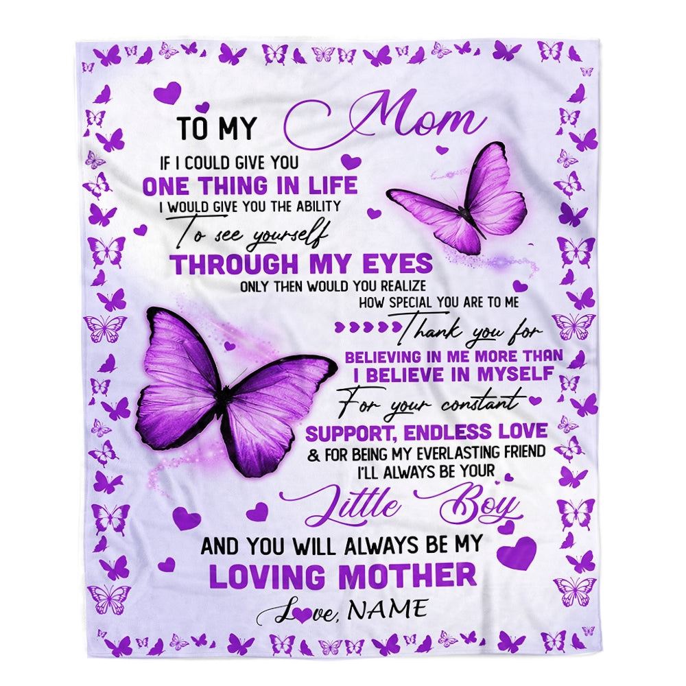 To My Mom Blanket From Son I’ll Always be Your Little Boy Loving, Mother Day Blanket, Personalized Blanket For Mom