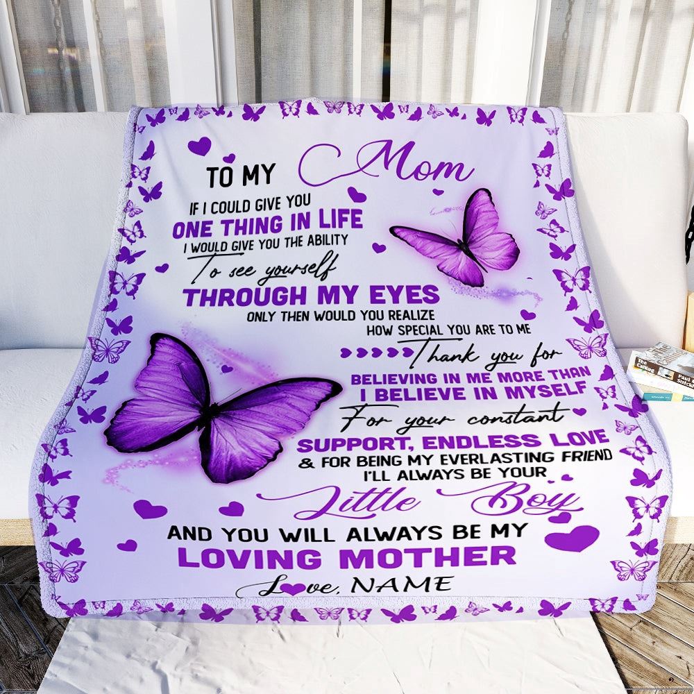 To My Mom Blanket From Son I’ll Always be Your Little Boy Loving, Mother Day Blanket, Personalized Blanket For Mom