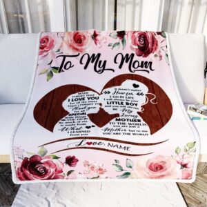 To My Mom Blanket From Son Never Forget I Love You Heart Flower Mom Mother Day Blanket Personalized Blanket For Mom 2 owoxin.jpg