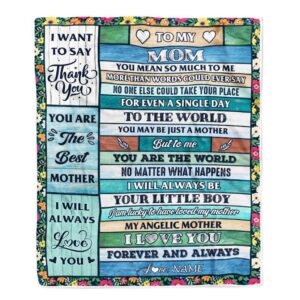To My Mom Blanket From Son Wood…