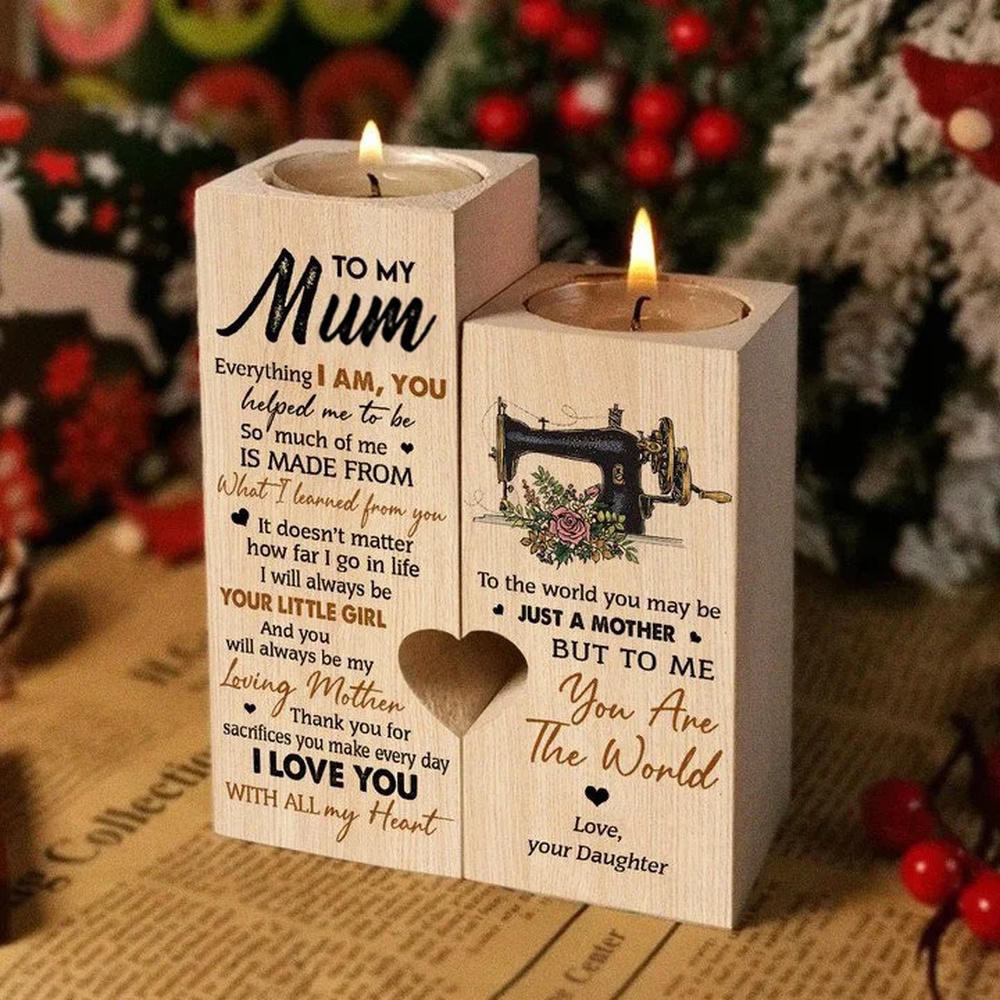 To My Mom, Everything I Am, You Helped Me To Be Candle Holder, Mothers Day Candle