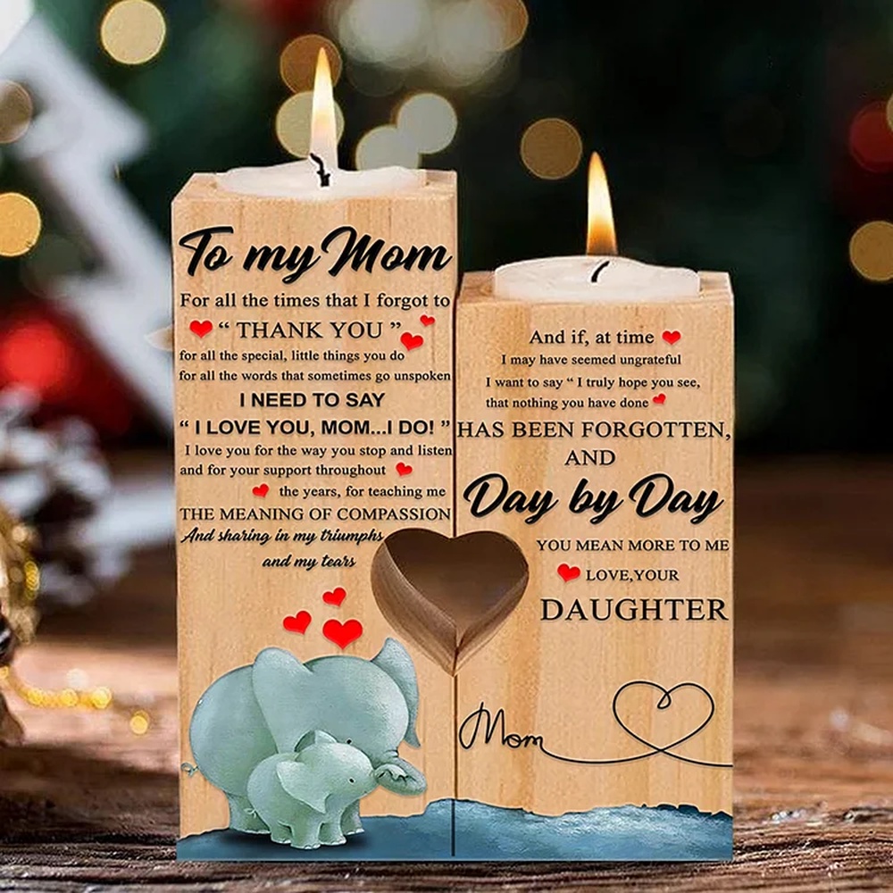 To My Mom, For All The Times I Forgot To Thank You, Elephant Candle Holder, Mothers Day Candle