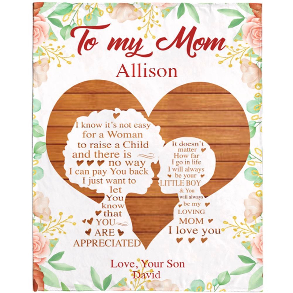 To My Mom From Son Mothers Day Gift Ideas Love Mom Blanket, Blankets For Mothers Day