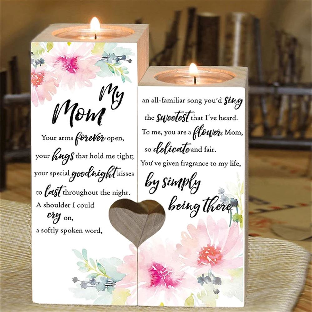 To My Mom Heart Candle Holders, You Are A Flower, Heart Candle Holder Gifts For Mom, Mothers Day Candle To My Mom Heart Candle Holders, You Are A Flower, Heart Candle Holder Gifts For Mom, Mothers Day Candle