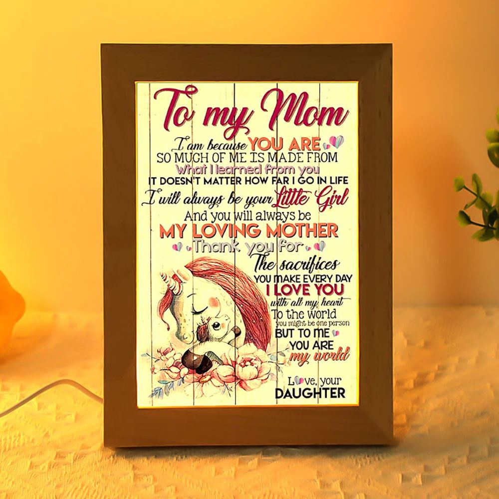 To My Mom I Am Because You Are Mother’s Day 2 Frame Lamp, Picture Frame Light, Frame Lamp, Mother’s Day Gifts