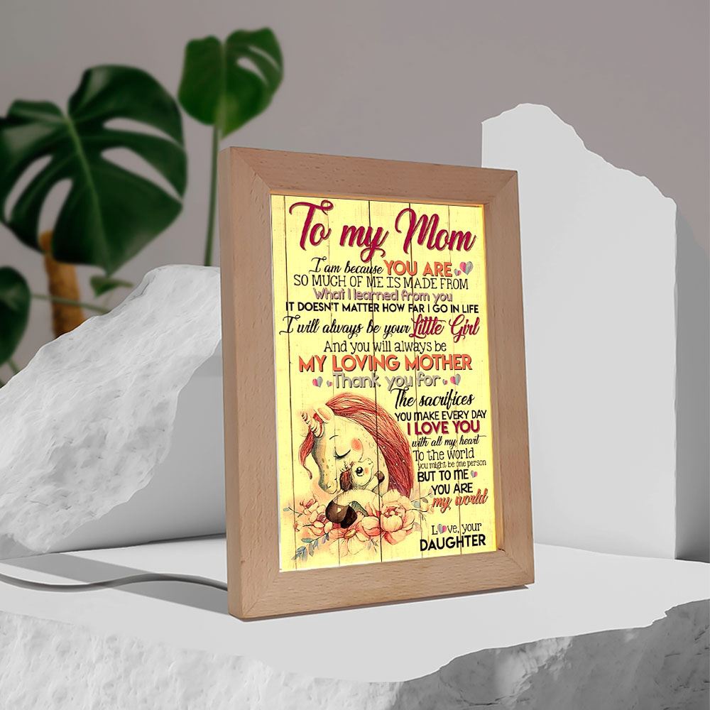 To My Mom I Am Because You Are Mother’s Day 2 Frame Lamp, Picture Frame Light, Frame Lamp, Mother’s Day Gifts