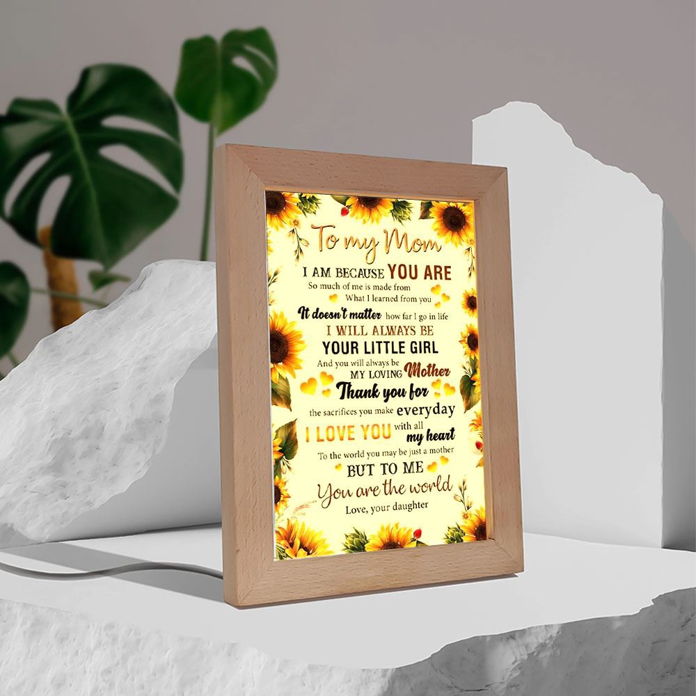 To My Mom I Am Because You Are Mother’s Day 3 Frame Lamp, Picture Frame Light, Frame Lamp, Mother’s Day Gifts