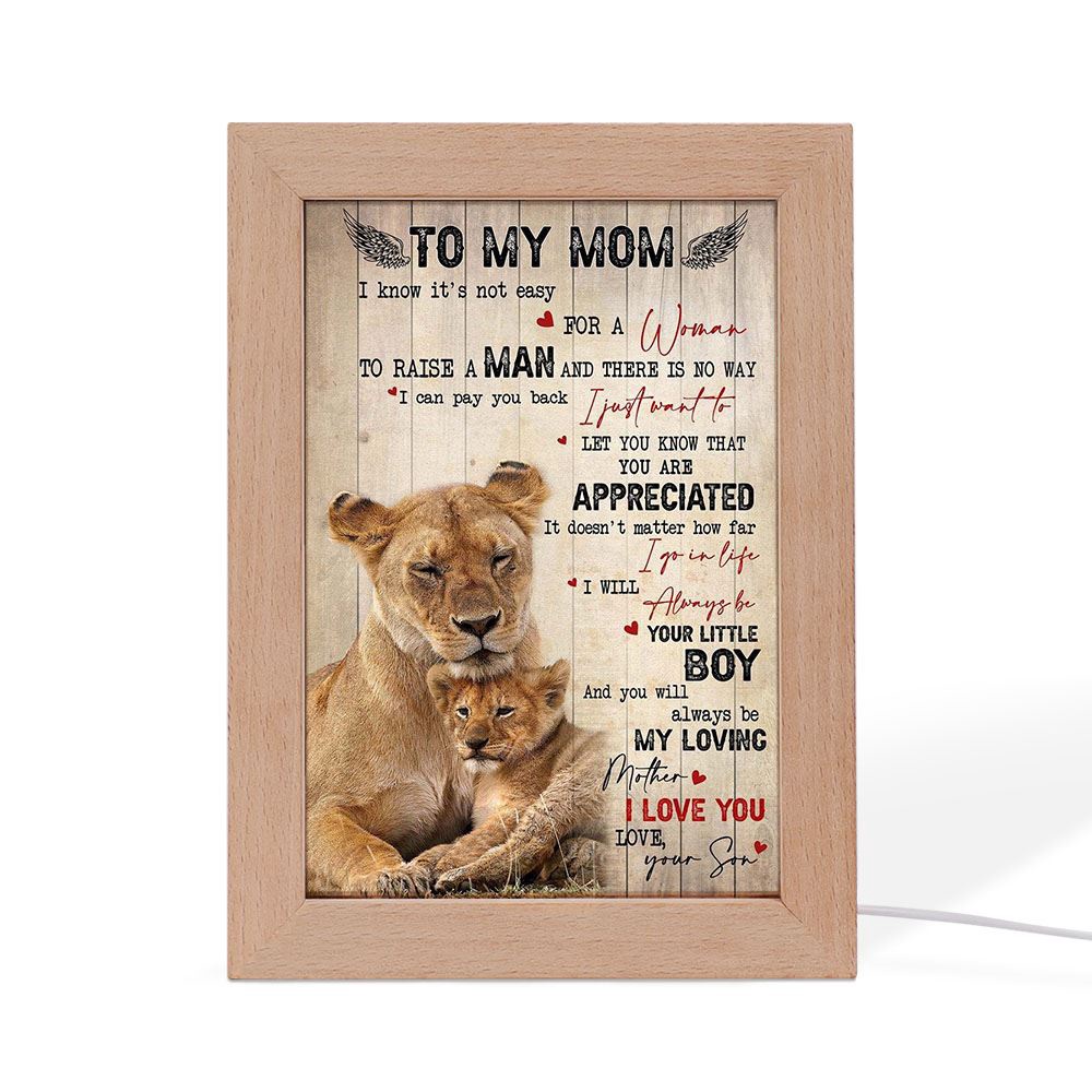 To My Mom Lion Son Mother’s Day Gift Frame Lamp, Picture Frame Light, Frame Lamp, Mother’s Day Gifts To My Mom Lion Son Mother’s Day Gift Frame Lamp, Picture Frame Light, Frame Lamp, Mother’s Day Gifts