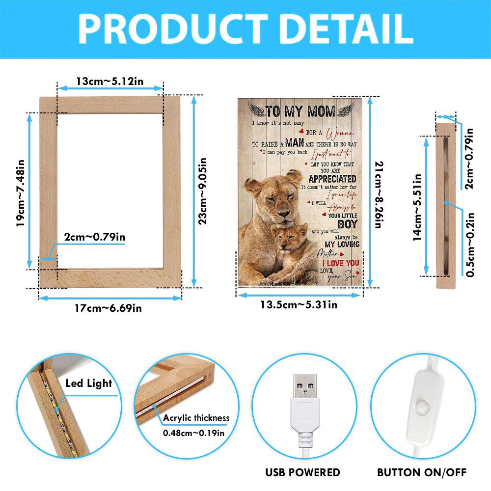 To My Mom Lion Son Mother’s Day Gift Frame Lamp, Picture Frame Light, Frame Lamp, Mother’s Day Gifts To My Mom Lion Son Mother’s Day Gift Frame Lamp, Picture Frame Light, Frame Lamp, Mother’s Day Gifts