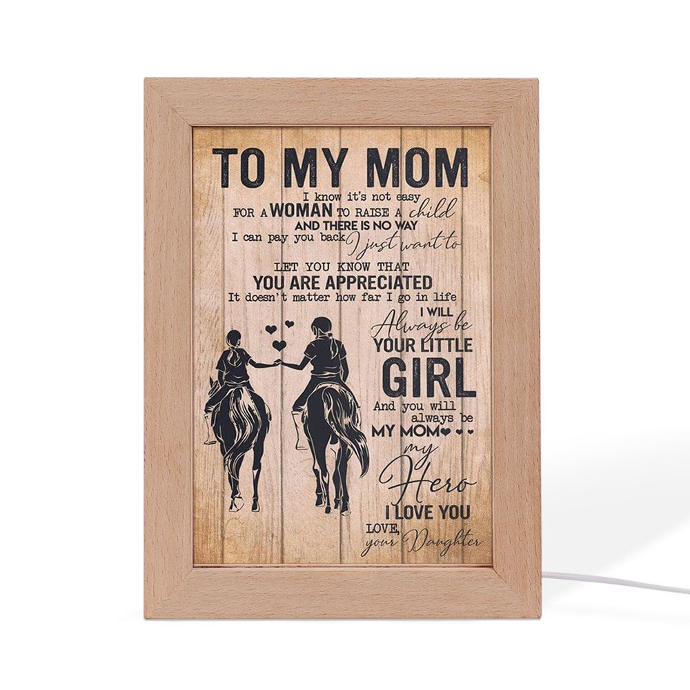 To My Mom Love From Daughter 1 Mother’s Day Frame Lamp, Picture Frame Light, Frame Lamp, Mother’s Day Gifts