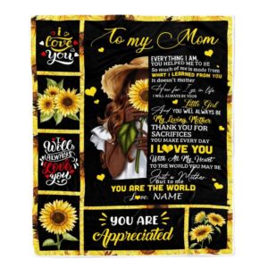 To My Mom Sunflower Blanket From Daughter…