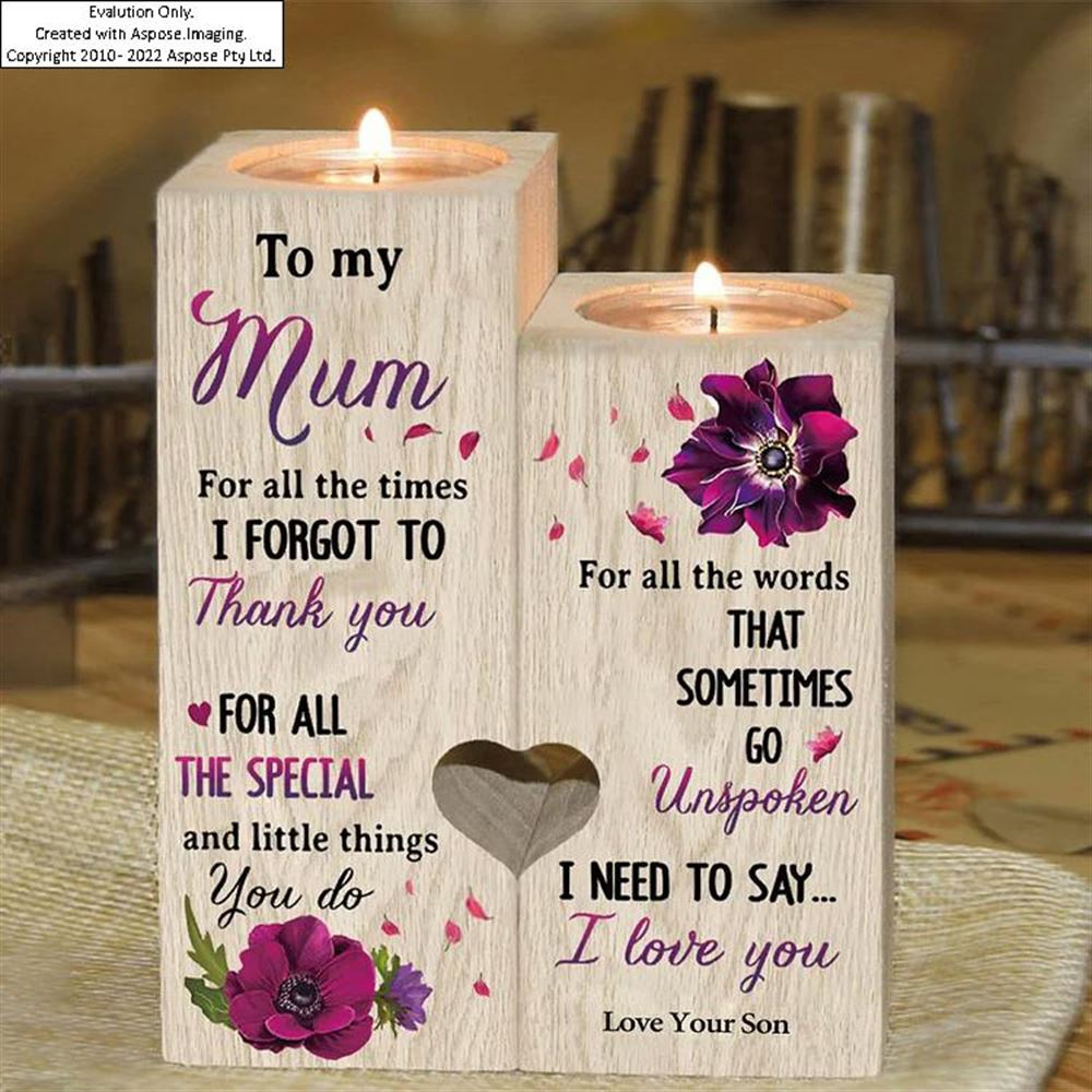 To My Mom Violet Flower Candle Holder, Mothers Day Candle To My Mom Violet Flower Candle Holder, Mothers Day Candle