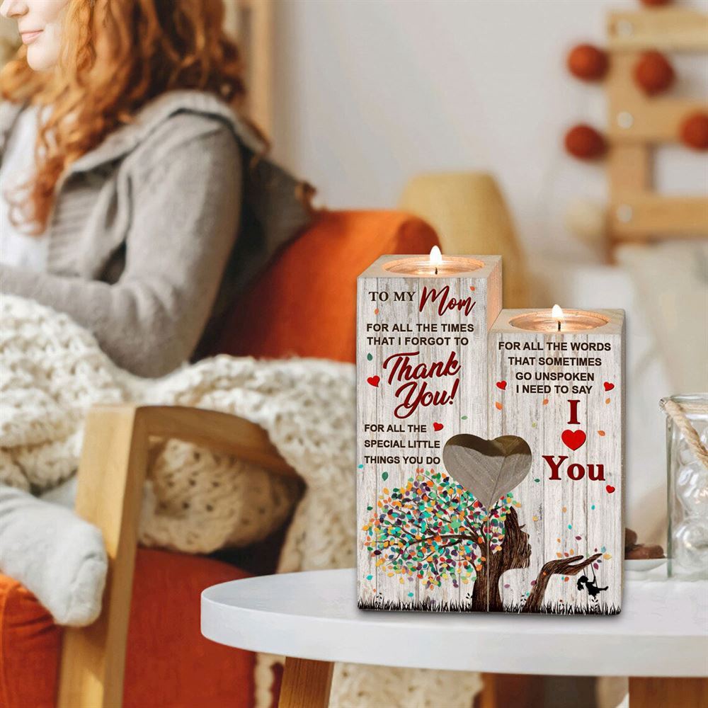 To My Mom, Words Sometimes Go Unspoken I Need To Say I Love You Heart Candle Holders, Mothers Day Candle To My Mom, Words Sometimes Go Unspoken I Need To Say I Love You Heart Candle Holders, Mothers Day Candle