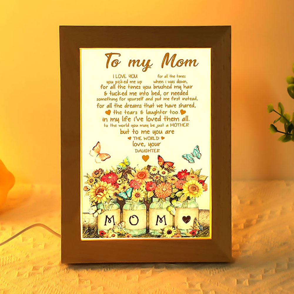 To My Mom You Are The World Butterflies And Flowers Heart Shaped Frame Lamp, Picture Frame Light, Frame Lamp, Mother’s Day Gifts To My Mom You Are The World Butterflies And Flowers Heart Shaped Frame Lamp, Picture Frame Light, Frame Lamp, Mother’s Day Gifts