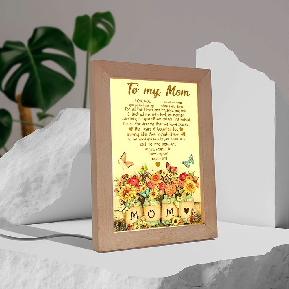 To My Mom You Are The World Butterflies And Flowers Heart Shaped Frame Lamp, Picture Frame Light, Frame Lamp, Mother’s Day Gifts To My Mom You Are The World Butterflies And Flowers Heart Shaped Frame Lamp, Picture Frame Light, Frame Lamp, Mother’s Day Gifts
