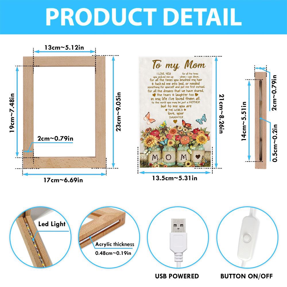 To My Mom You Are The World Butterflies And Flowers Heart Shaped Frame Lamp, Picture Frame Light, Frame Lamp, Mother’s Day Gifts To My Mom You Are The World Butterflies And Flowers Heart Shaped Frame Lamp, Picture Frame Light, Frame Lamp, Mother’s Day Gifts