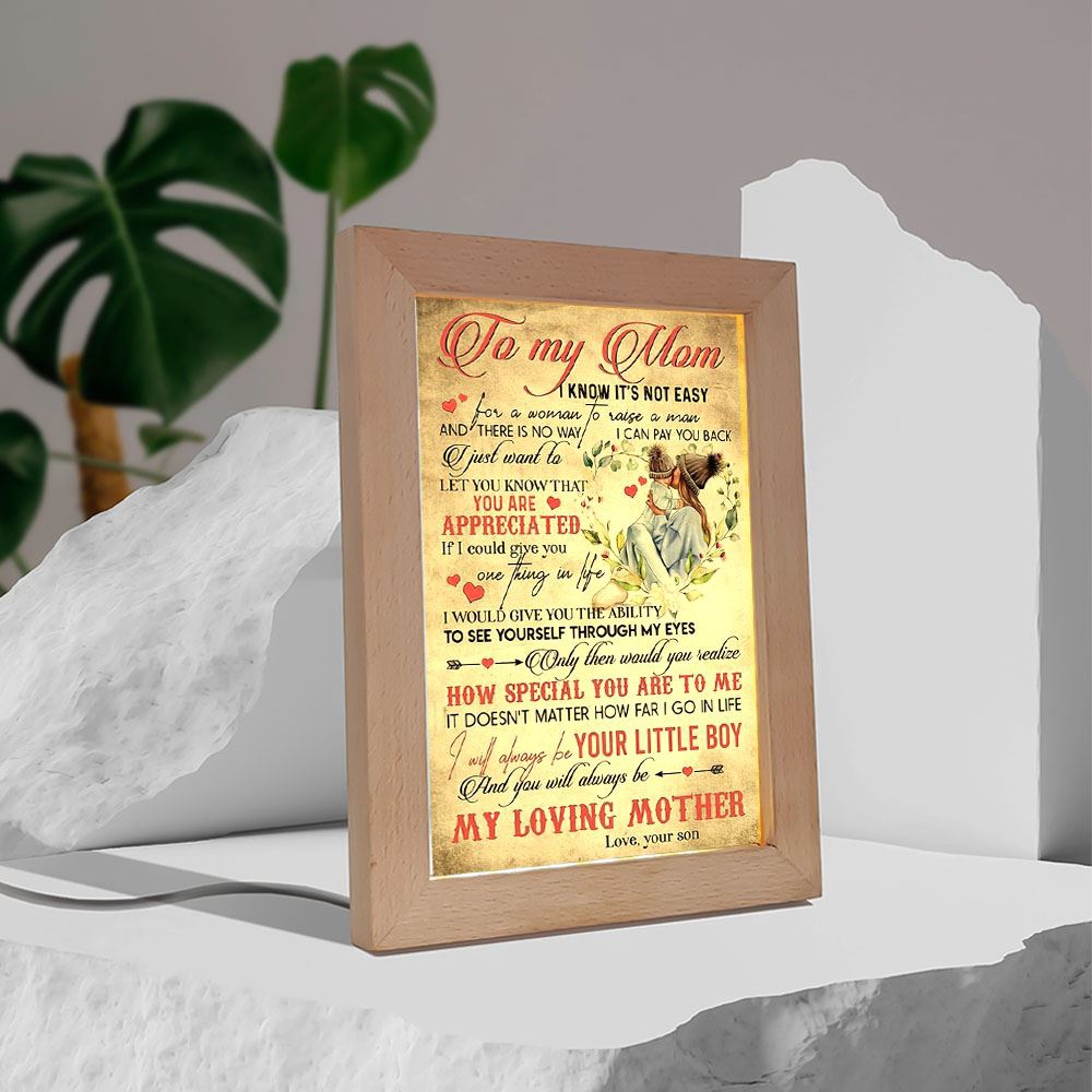 To My Mom You Will Always My Loving Mother Frame Lamp, Picture Frame Light, Frame Lamp, Mother’s Day Gifts