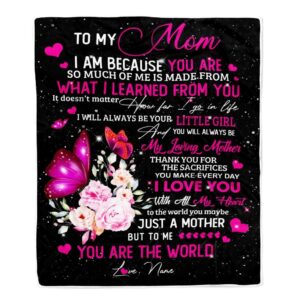 To My Mom from Daughter Blanket Butterfly…