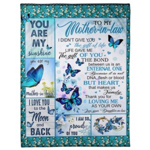 To My Mother-In-Law Blanket Butterflies Flower I…