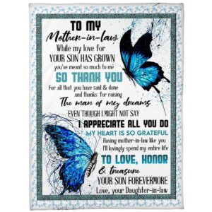 To My Mother-In-Law Blanket Butterflies Thanks For…