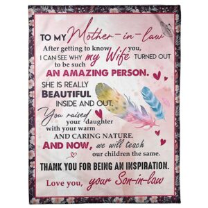 To My Mother-In-Law Blanket Feather After Getting…