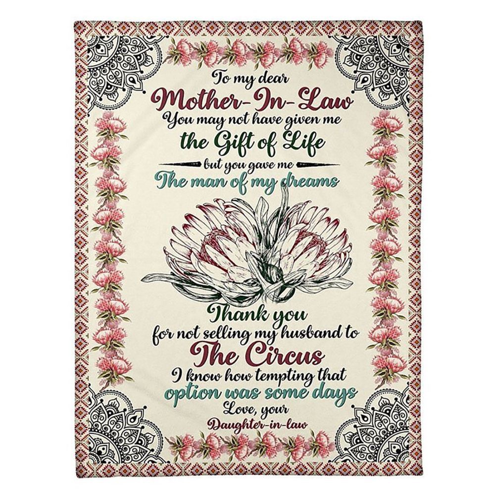 To My Mother-In-Law Blanket Flower You Gave Me The Man Of My Dreams Blanket, Blankets For Mothers Day To My Mother-In-Law Blanket Flower You Gave Me The Man Of My Dreams Blanket, Blankets For Mothers Day