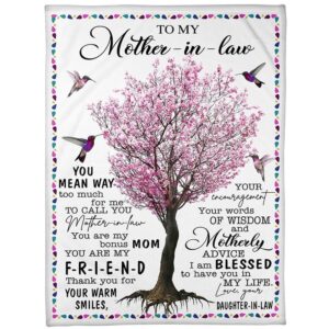 To My Mother-In-Law Blanket Hummingbird Tree You…