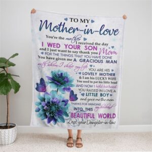 To My Mother In Law Blanket I Just Want To Say Thank You Flower Butterflies Blanket Blankets For Mothers Day 2 g9sytg.jpg