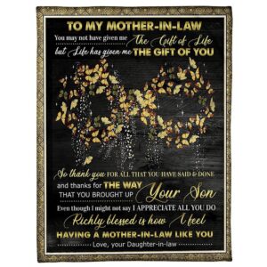 To My Mother-In-Law Blanket Infinity Symbol Vintage…