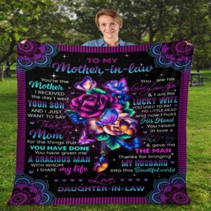 To My Mother In Law Blanket Mandala Design Flower And Butterflies Blanket Blankets For Mothers Day 2 tirclx.jpg