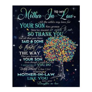 To My Mother-In-Law Blanket Thank You For…