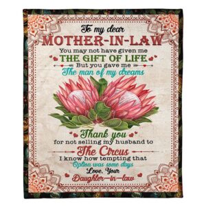 To My Mother-In-Law Blanket Thank You For…