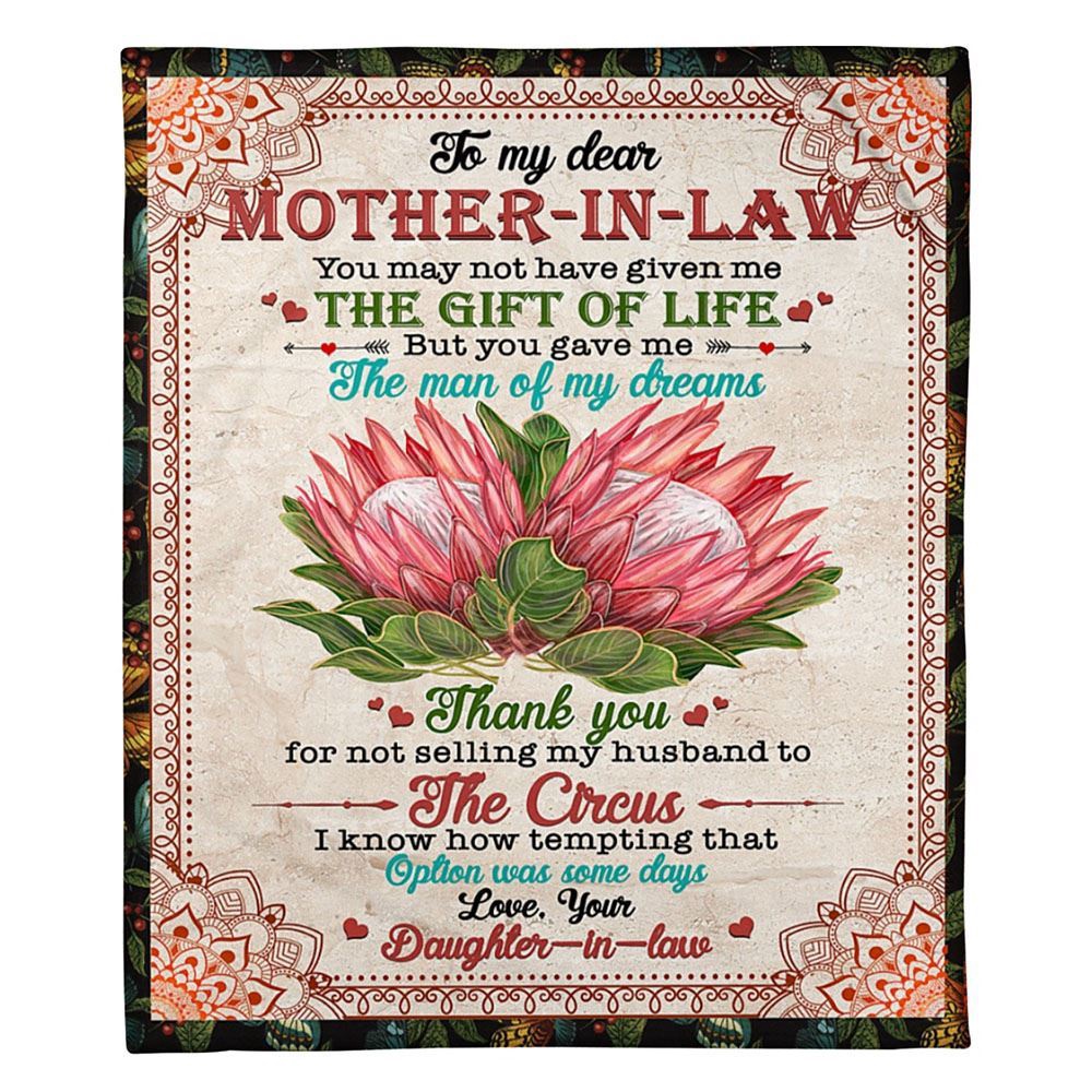 To My Mother-In-Law Blanket Thank You For Not Selling My Husband Flower Blanket, Blankets For Mothers Day