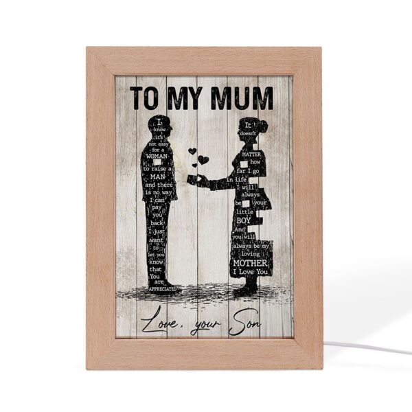 To My Mum Frame Lamp, Picture Frame Light, Frame Lamp, Mother’s Day Gifts