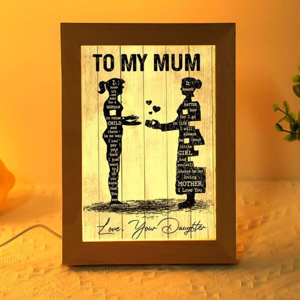 To My Mum Frame Lamps, Picture Frame Light, Frame Lamp, Mother’s Day Gifts