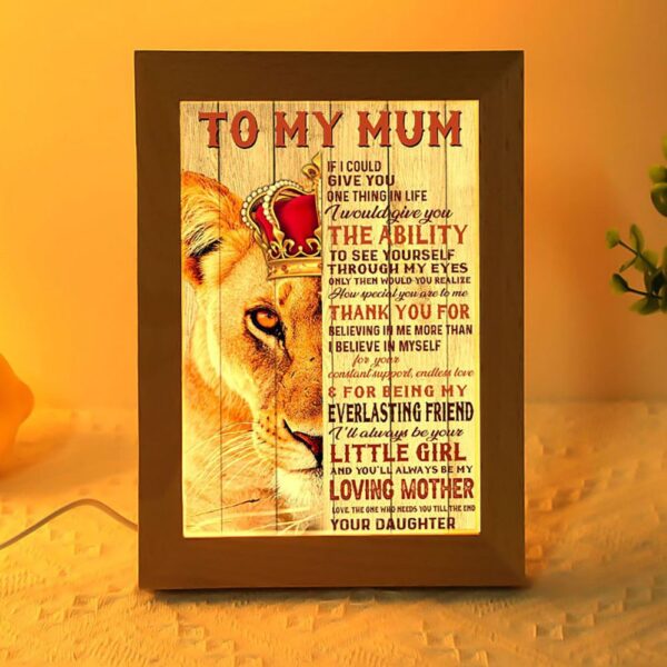 To My Mum Lion Frame Lamp, Picture Frame Light, Frame Lamp, Mother’s Day Gifts