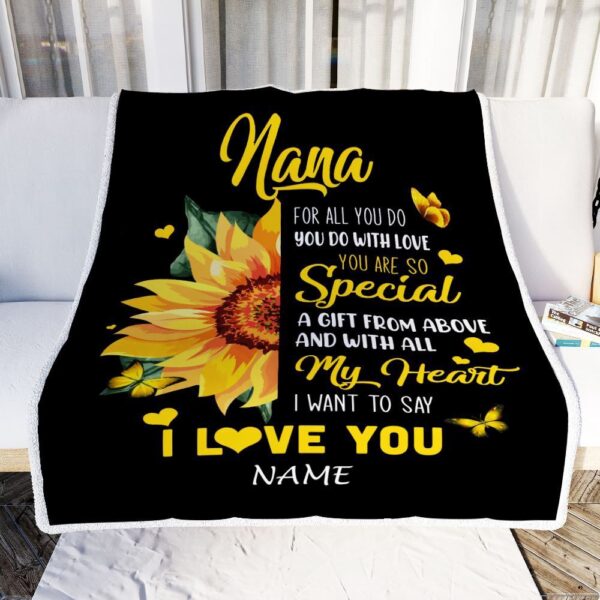 To My Nana Blanket From Grandkids Granddaughter I Want To Say I Love You, Mother Day Blanket, Personalized Blanket For Mom