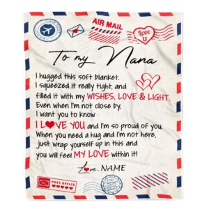 To My Nana Blanket From Grandkids Grandson Air Mail Letter I Love You Mother Day Blanket Personalized Blanket For Mom 1 ougl90.jpg