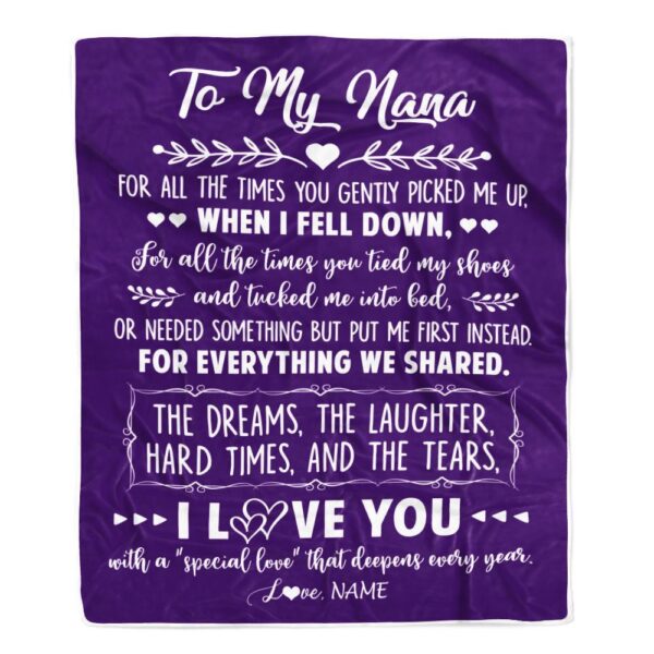 To My Nana Blanket From Grandkids I Love You With A Special Love, Mother Day Blanket, Personalized Blanket For Mom