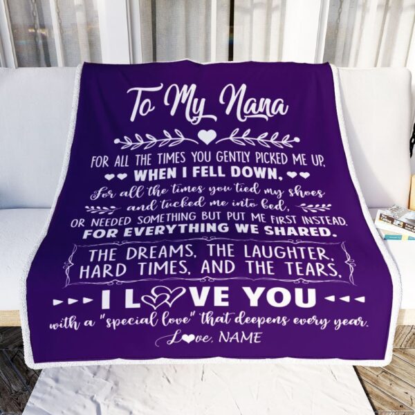 To My Nana Blanket From Grandkids I Love You With A Special Love, Mother Day Blanket, Personalized Blanket For Mom