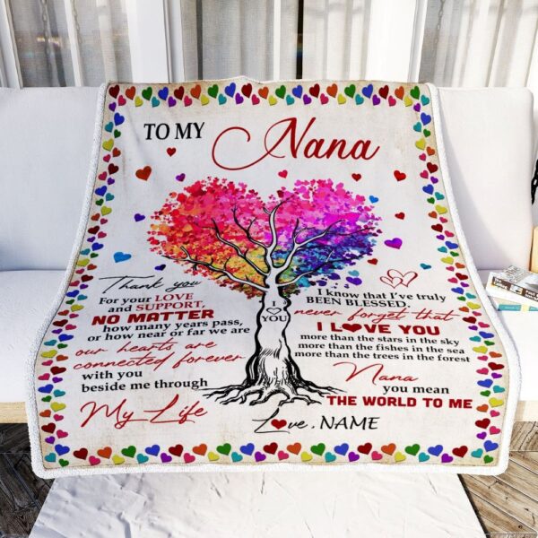 To My Nana Blanket From Grandkids Never Forget That I Love You You Mean The World to Me, Mother Day Blanket, Personalized Blanket For Mom