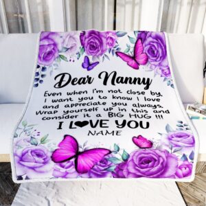 To My Nanny Blanket From Kids Butterfly Love And Appreciate Mother Day Blanket Personalized Blanket For Mom 2 k227yo.jpg