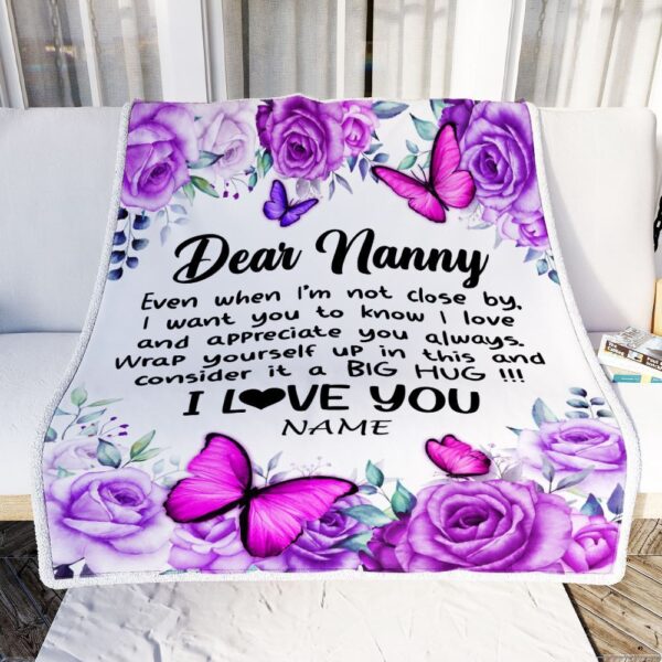 To My Nanny Blanket From Kids Butterfly Love And Appreciate, Mother Day Blanket, Personalized Blanket For Mom