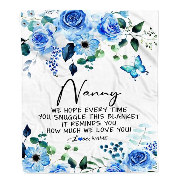 To My Nanny Blanket From Kids Floral How Much We Love You, Mother Day Blanket, Personalized Blanket For Mom