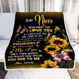 To My Niece Blanket From Aunt Uncle Sunflower Never Forget That I Love You Niece Mother Day Blanket Personalized Blanket For Mom 2 xosyex.jpg