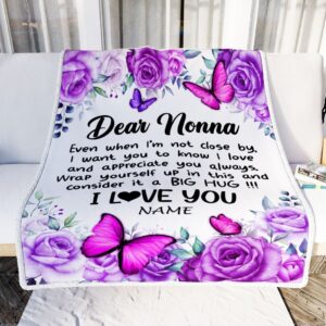 To My Nonna Blanket From Granddaughter Grandson Butterfly Love And Appreciate Mother Day Blanket Personalized Blanket For Mom 2 oulrpm.jpg