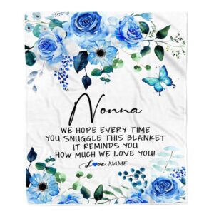 To My Nonna Blanket From Grandkids Floral How Much We Love You Mother Day Blanket Personalized Blanket For Mom 1 zvxgfy.jpg